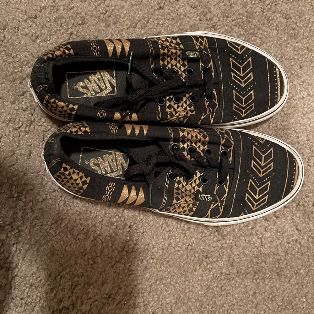 Black and Gold Vans like new